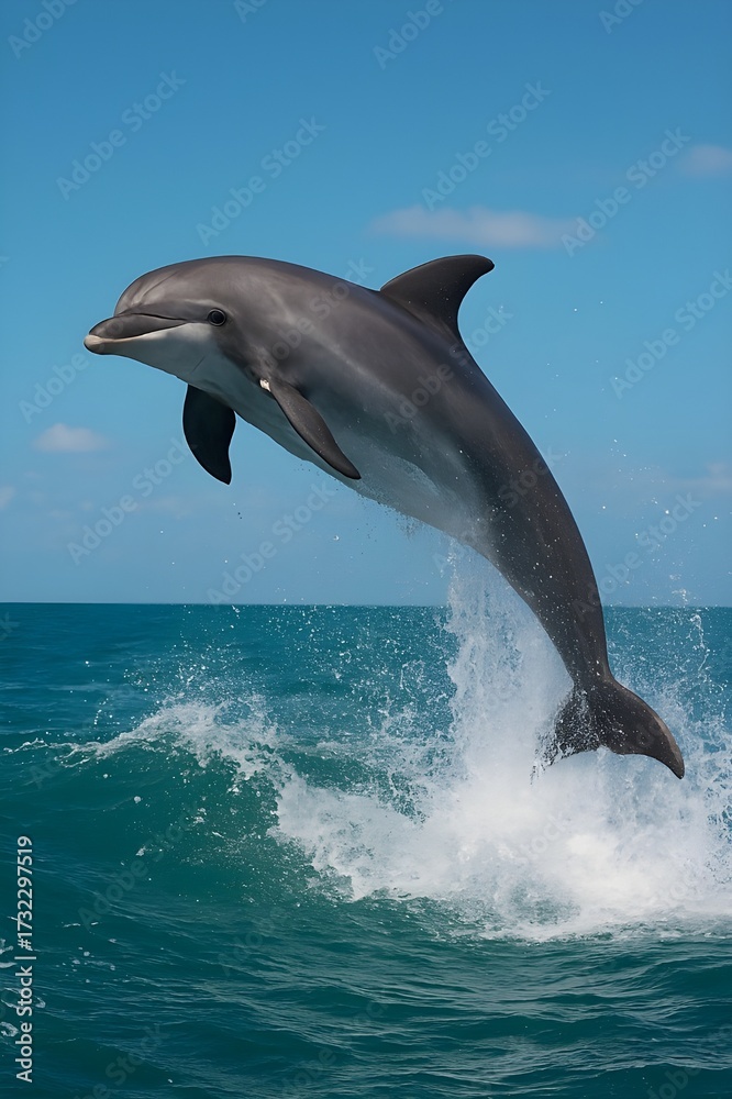 Fototapeta premium dolphin leaping above ocean waves