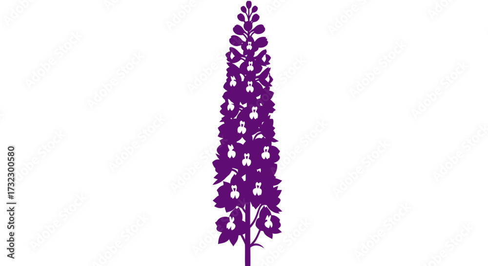 Obraz premium Purple flower stalk on white