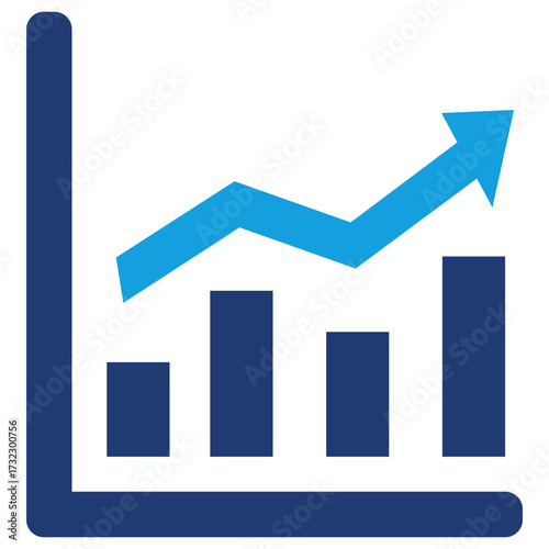 Increase Flat Blue Icon