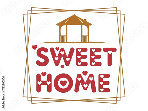 Sweet Home Design: A charming design for a sweet home. Capturing a cozy place in a graphic illustration