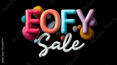 3D EOFY sale banner with colorful elements

