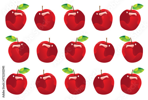 Red apples forming a seamless pattern background