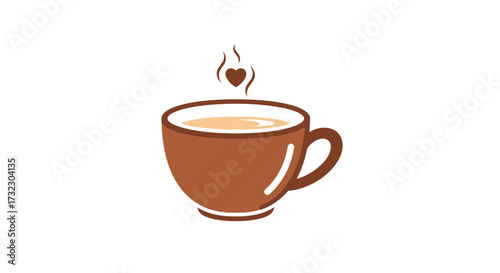 Aromatic delight concept, stylized warm cup filled with comforting beverage artful