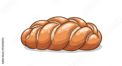 Illustrative braided bread loaf, showcasing traditional baking styles with a warm golden hue and