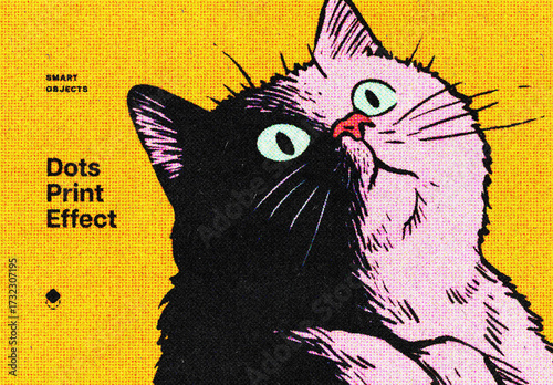 Halftone Print Style Effect Mockup