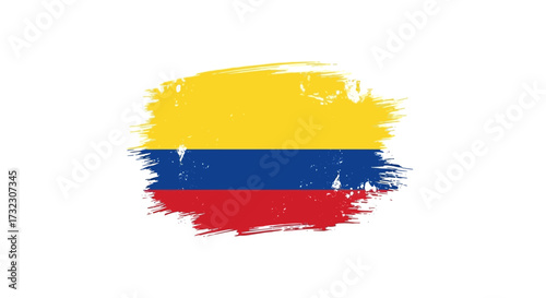 Textured brushstroke colombian flag illustration creating a nationalistic presentation