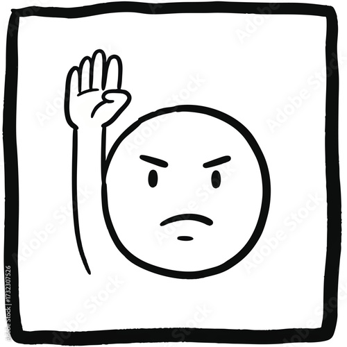 Angry Emoji Hand Raised Expressing Frustration & Disagreement