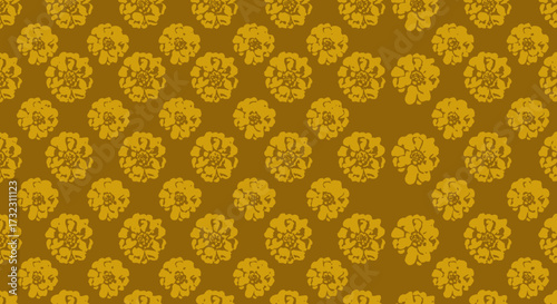 Textured floral pattern on a brown backdrop