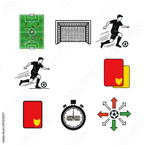 Set of Soccer and Football Icons
