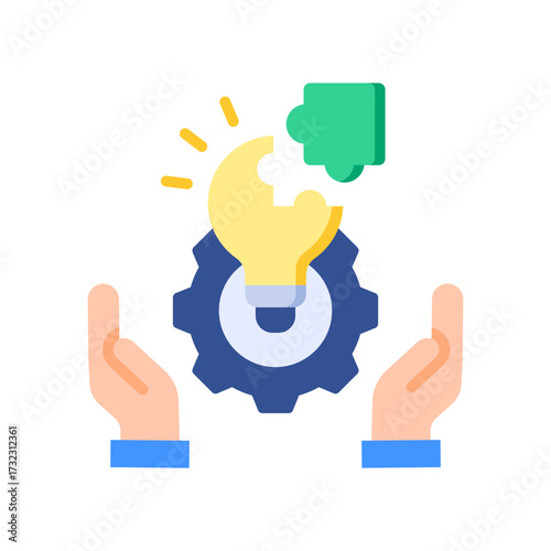 Management Solutions flat color icon