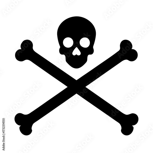 crossed bones warning sign vector art illustration