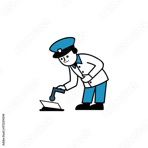 forensic police officer collecting evidence vector
