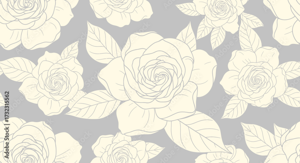 Fototapeta premium Pale roses pattern