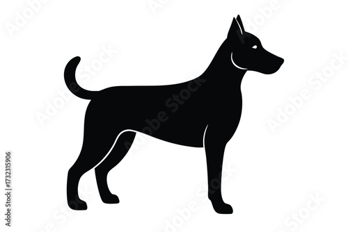 loyal dog silhouette vector icon