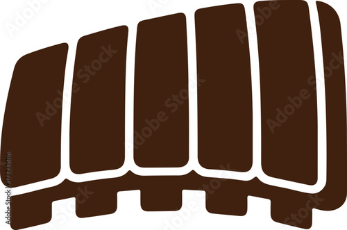 bbq rib rack silhouette vector, grilled rib bones food icon, smoked barbecue ribs illustration design