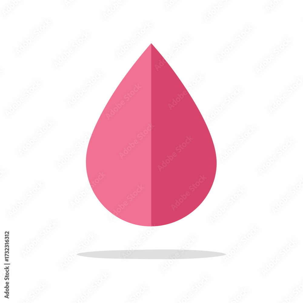 Fototapeta premium Pink makeup sponge drop shape with shadow abstract art
