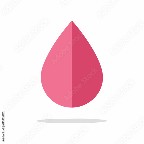 Pink makeup sponge drop shape with shadow abstract art