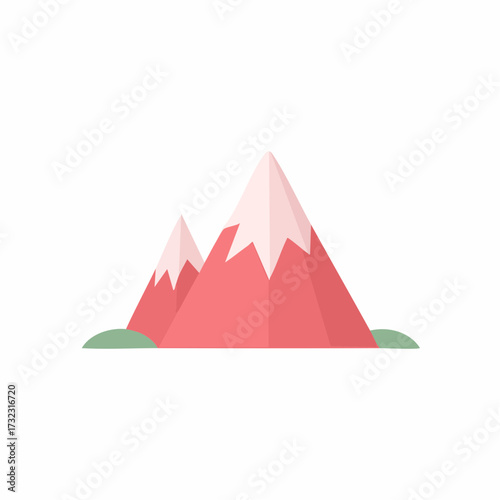 Geometric mountain range illustration with snow caps and stylized design for digital art