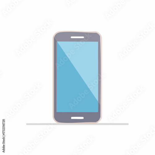 Illustration of a simple smartphone with blue screen