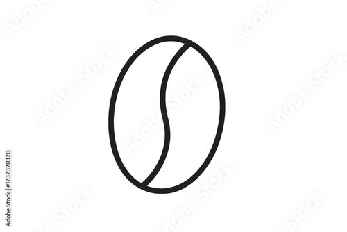 Coffee bean line icon. Vector symbol of a single grain. Minimalistic outline pictogram for cafe logo, menu, and product packaging design. Simple linear graphic element with an editable stroke.