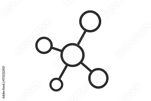 Single line molecule icon, high quality vector illustration for design, websites, internet shops, online books, editable stroke, trendy flat style, isolated graphic