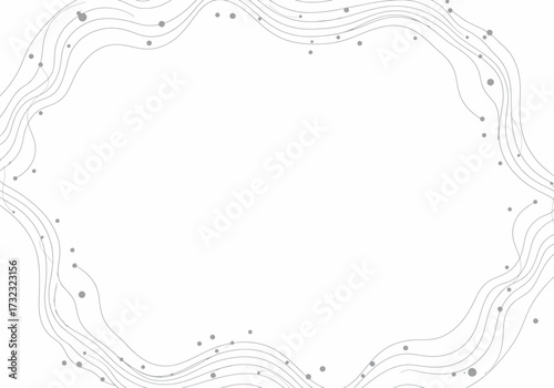 Decorative frame with curved lines and scattered dots creating a light airy feel