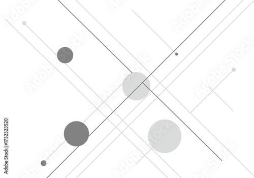 Gray  lightgray circles  lines intersect on white background