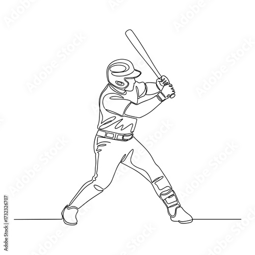 baseball player hitting ball vector illustration
