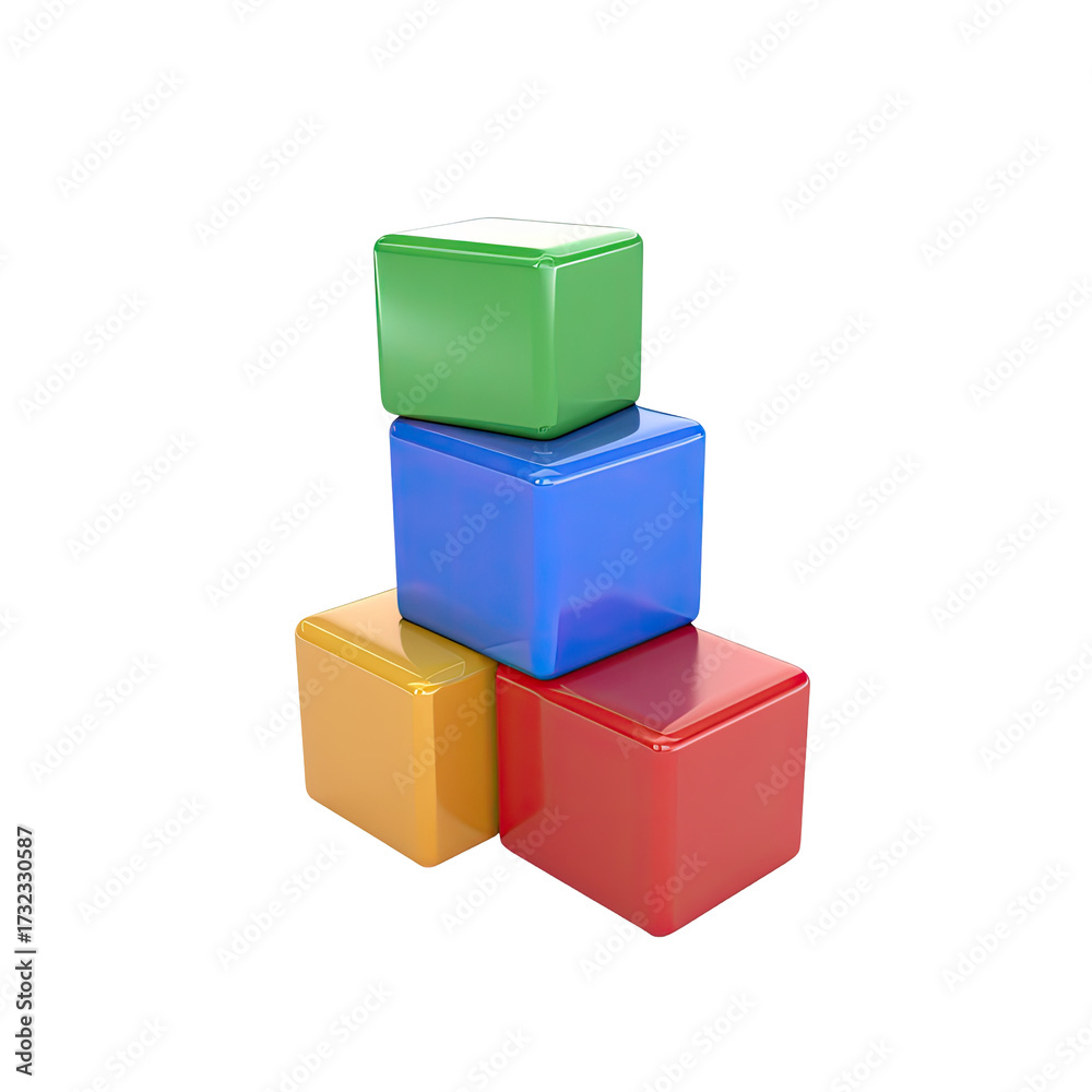 Fototapeta premium Colorful stacked cubes