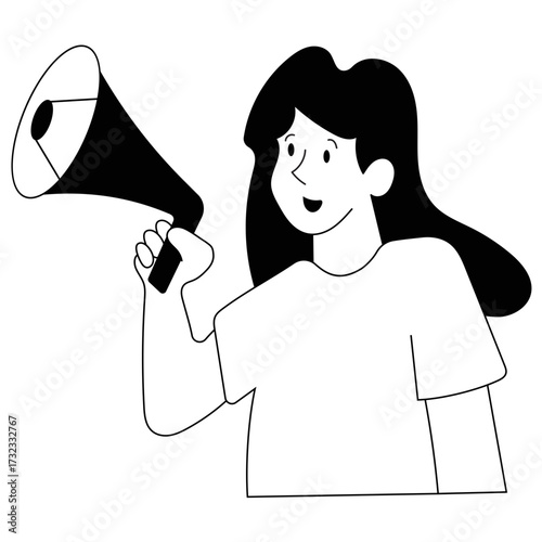 woman with megaphone