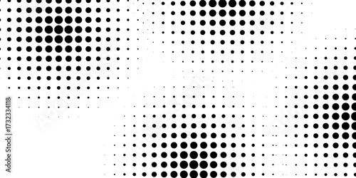 Grunge halftone gradient background. Faded grit noise texture. White and black sandy wallpaper.