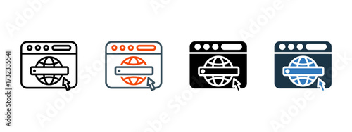 Web Browser multiple icon style vector illustration