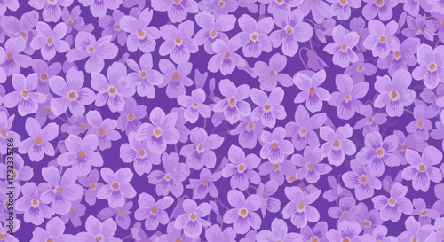 Dense lilac flower pattern on deep purple backdrop