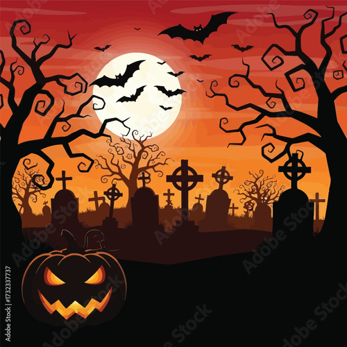 halloween background with pumpkin