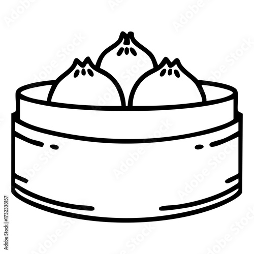 Carta da parati japanese dumplings in circular steamer