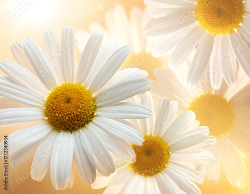 Wallpaper Mural Close-up of white daisies in soft light Torontodigital.ca