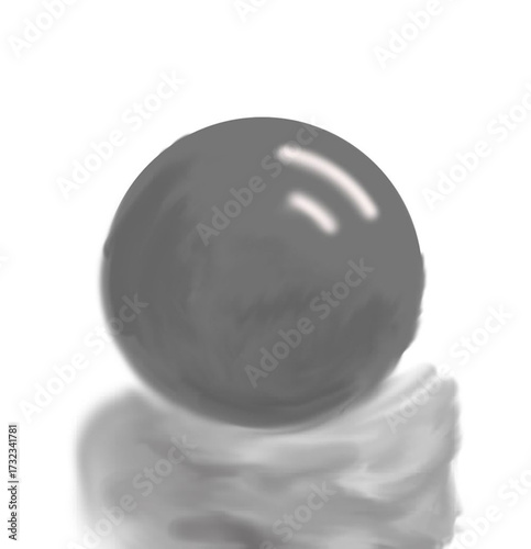 A gray ball with highlights.
