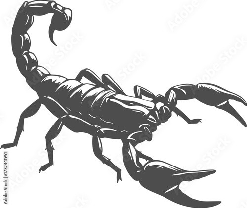 silhouette vector of scorpion in illustration in brush stroke painting isolated on white background svg png