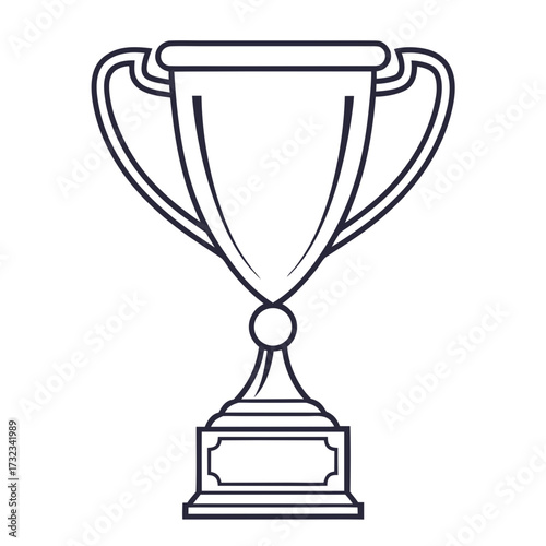 Classic championship trophy cup icon in a clean line art style, symbolizing victory, achievement, and success