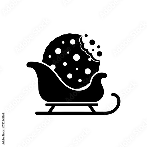 Vector illustration of christmas sublimation vector art of cookie in a sleigh icon