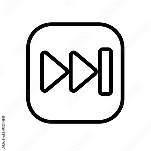 Simple Line Style Media Skip Forward Button Interface Element