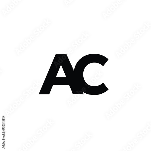 Free Download Bold black uppercase letters 'A' and 'C' on a clean white background, forming a minimalist initial graphic or a modern two-letter design element - GFXLoad