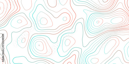 Topographic map background with geographic grid for hiking and mountain sport. luxury topographic wavy pattern and geographic grid map design. paper texture Imitation of a geographical map shade.