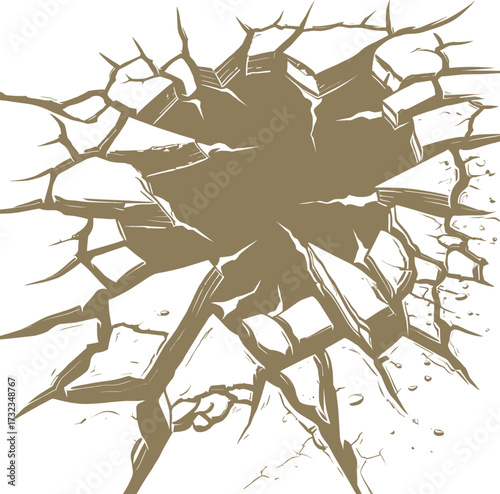 crack earth texture 3d vector, crack texture ,crack hole on ground 3d