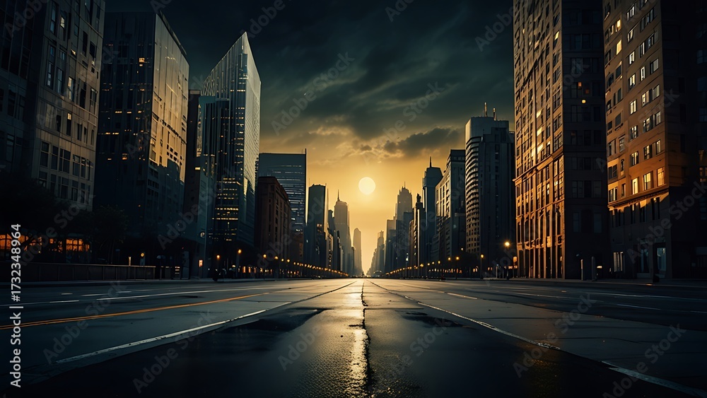 Fototapeta premium Imaginative Abstract Skyline Suspended in Space