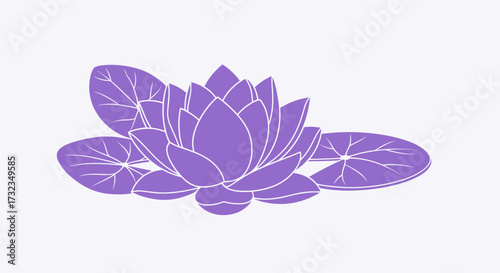Periwinkle lotus with lily pads