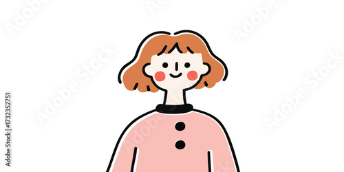 A heartwarming illustration of a charming young woman with a sweet and gentle disposition, radiating warmth and approachability. 