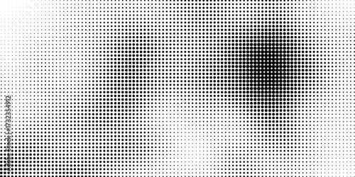 Set of halftone dots gradient pattern texture isolated on white background. Straight dotted spots using halftone circle dot raster texture. Vector blot half tone collection.