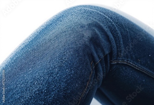 Macro Shot of Isolated Jeans  Showcase Stitch Detail for Realistic Clothing Design
