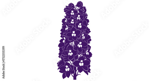 Purple stylized flower stalk
